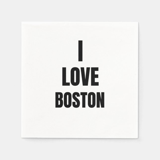 SERVIETTE EN PAPIER J'AIME BOSTON (Devant)