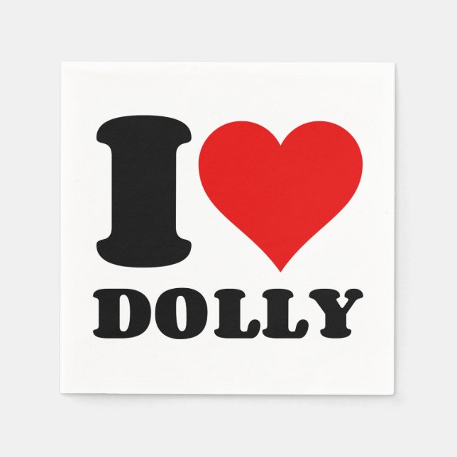 SERVIETTE EN PAPIER J'AIME DOLLY (Devant)