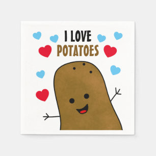 Serviette En Papier J'aime les pommes de terre
