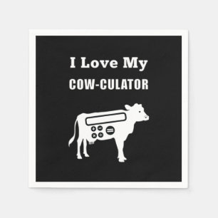 Serviette En Papier J'Aime Mon Cow-culator Funny Math Calculator Pun