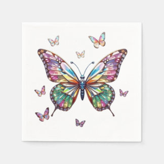 Serviette En Papier J'aime papillons Papier Napkin