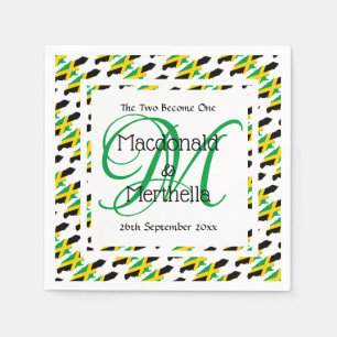 Serviette En Papier JAMAICA Monogramme personnalisé de mariage papier 