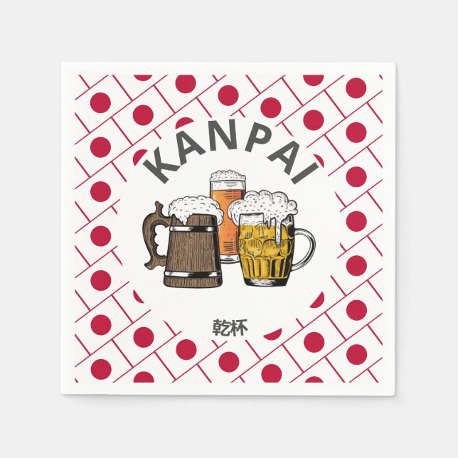 Serviette En Papier JAPON Kanpai 乾 杯 grand papier de bière japonais (Devant)