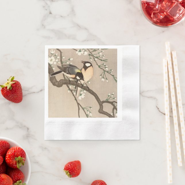 Serviette En Papier Japonais Asiatique Koson Bird Chickadee Songbird (En situation)