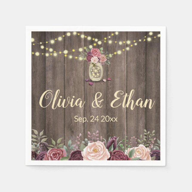 Serviette En Papier Jar Mason Floral (Devant)