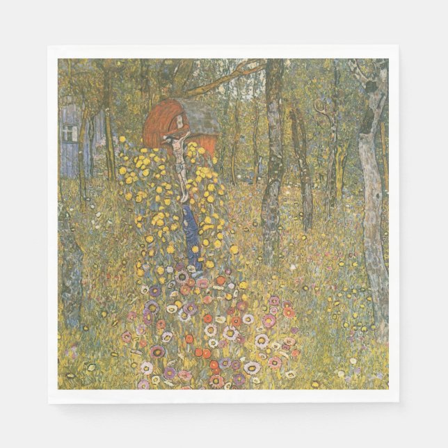 Serviette En Papier Jardin agricole avec Crucifix (par Gustav Klimt) (Devant)