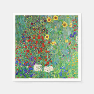 Serviette En Papier Jardin Agricole Gustav Klimt Avec Peinture De Fleu