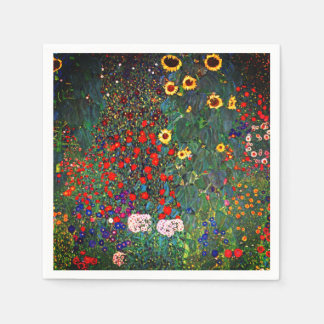Serviette En Papier Jardin aux fleurs Gustav Klimt