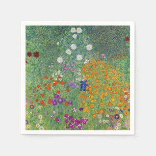 Serviette En Papier Jardin aux fleurs Gustav Klimt Art Vintage Art Nou