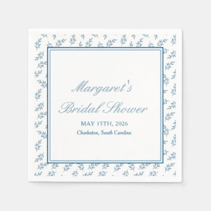 Serviette En Papier Jardin bleu intemporel Elegant Fête des mariées cl
