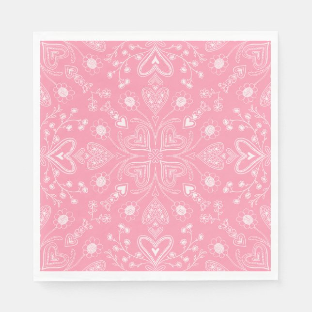 Serviette En Papier Jardin Boho Valentine (Devant)