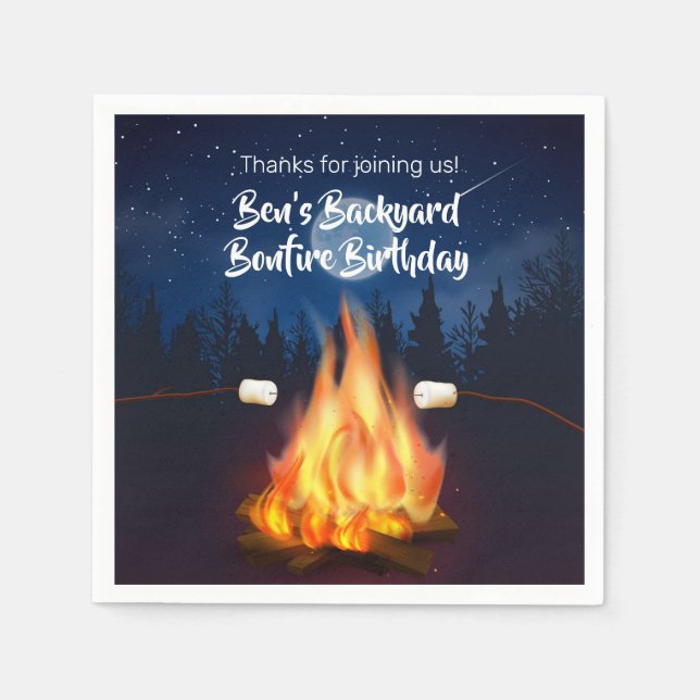 Serviette En Papier Jardin Bonfire Cookout Anniversaire (Devant)