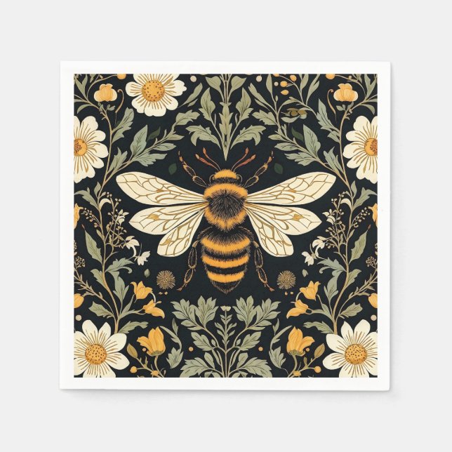 Serviette En Papier Jardin d'abeilles vintage (Devant)