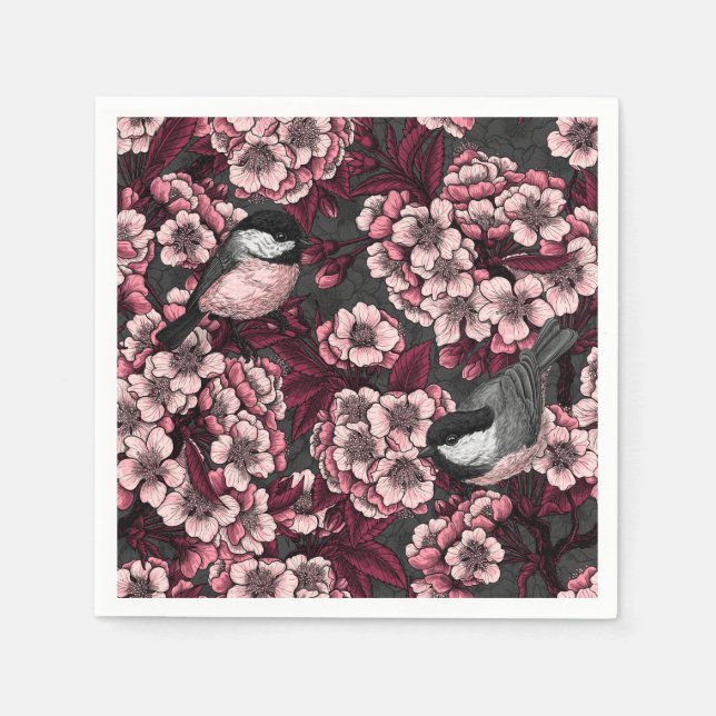 Serviette En Papier Jardin de cerisier nocturne (Devant)