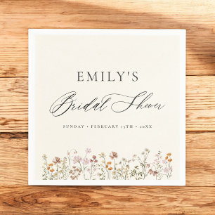 Serviette En Papier Jardin de Fête de Mariage Bohème aux Fleurs Sauvag