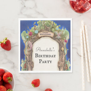 Serviette En Papier Jardin de la Fée de la Forêt Enchantée dans le cie