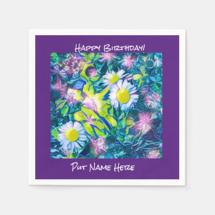 Serviette En Papier Jardin de l'amour Fleurs sauvages Anniversaire ser