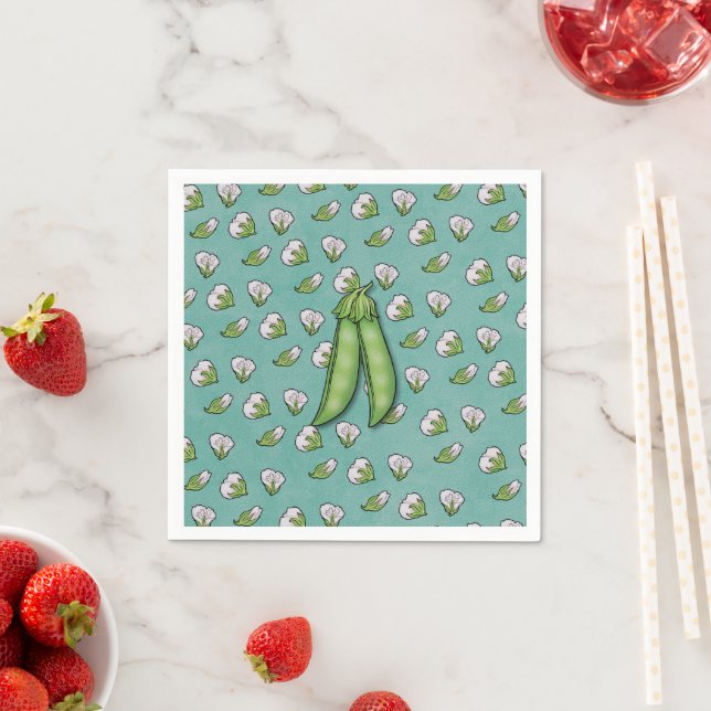 Serviette En Papier Jardin de petits pois doux Baby shower à thème (En situation)