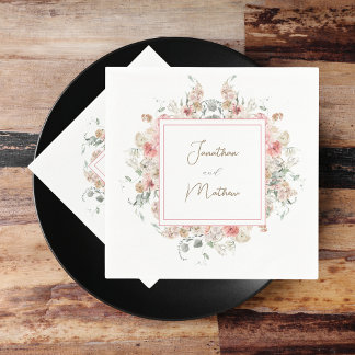 Serviette En Papier Jardin d'été Aquarelle Mariage floral