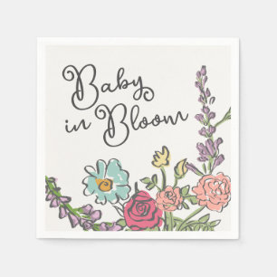 Serviette En Papier Jardin d'été Baby shower floral brillant