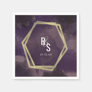 Serviette En Papier Jardin Dreamy Rose Faux Gold Splash Mariage