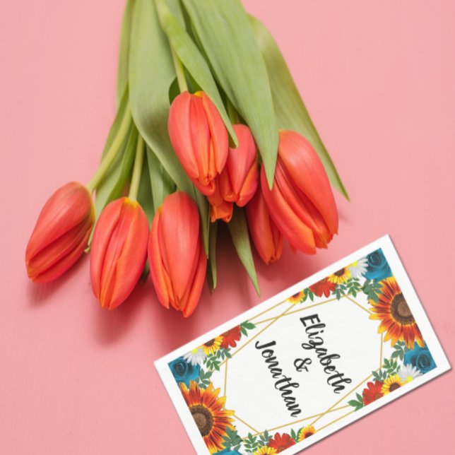 Serviette En Papier Jardin été Floral géométrique (Créateur téléchargé)