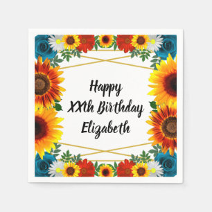 Serviette En Papier Jardin Été Floral Géométrique Napkins