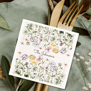 Serviette En Papier Jardin Fleur sauvage de nom personnalisé