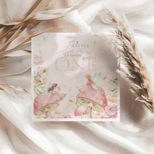 Serviette En Papier Jardin Floral de Champignons Fée Rose 1er Annivers