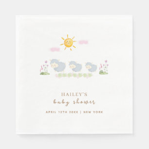 Serviette En Papier Jardin Floral Mignal Famille Mouton Baby shower