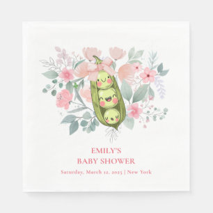 Serviette En Papier Jardin Floral Rose Pois Doux Dans Baby shower Pod