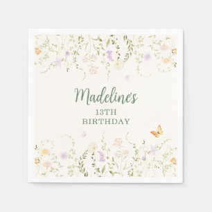 Serviette En Papier Jardin floral Whimsical Anniversaire
