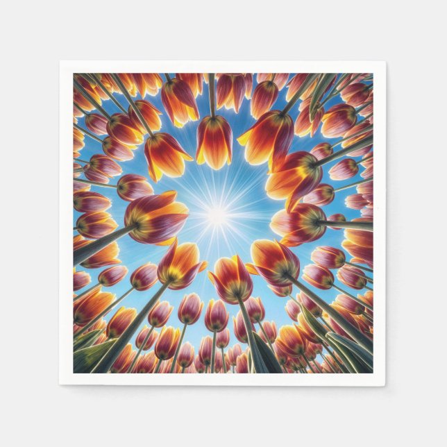 Serviette En Papier Jardin Néerlandais Tulip À Sunshine (Devant)