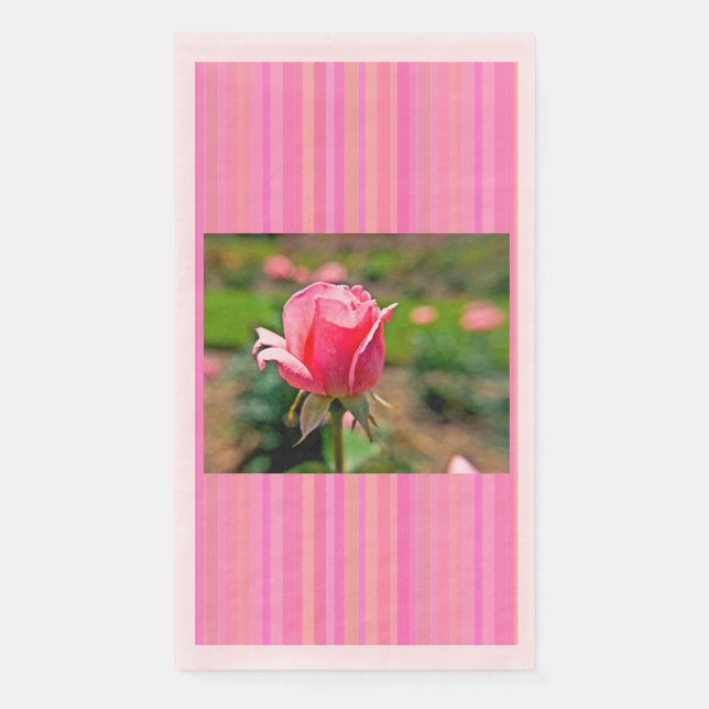 Serviette En Papier Jardin rose rose (Devant)