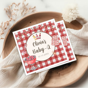 Serviette En Papier Jardin rouge BBQ bébé Q Baby shower serviettes