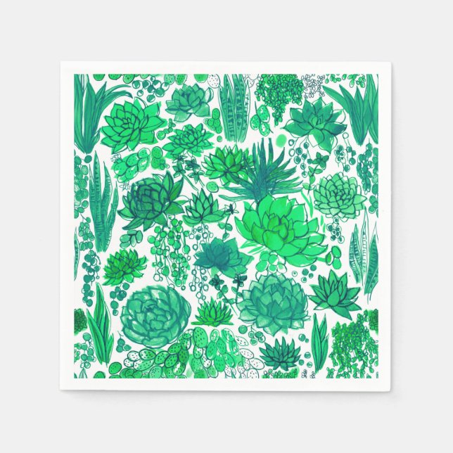 Serviette En Papier Jardin succulent (Devant)