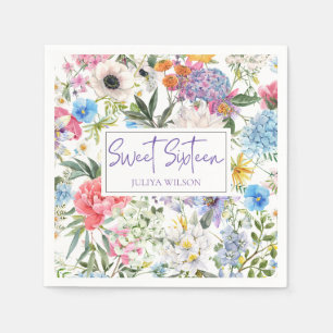 Serviette En Papier Jardin sweet sixteen