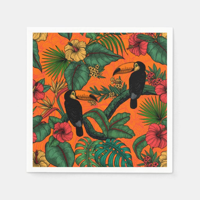 Serviette En Papier Jardin toucan (Devant)