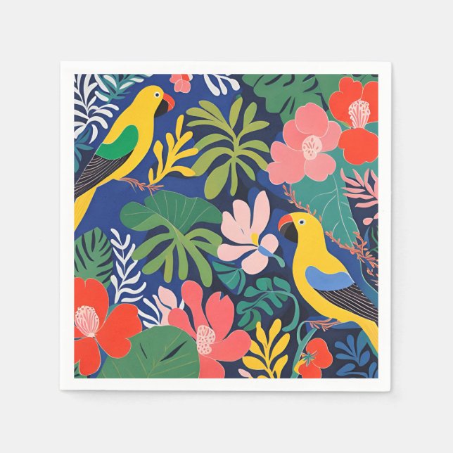 Serviette En Papier Jardin tropical Expressionnisme moderne Oeuvre d'a (Devant)