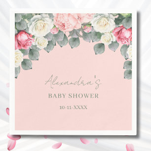 Serviette En Papier Jardin Vintage rose vif Baby shower Roses
