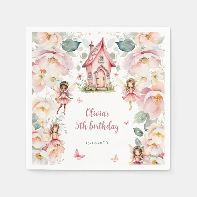 Serviette En Papier Jardin Whimsical Fairy Tea Party Filles Anniversai (Devant)