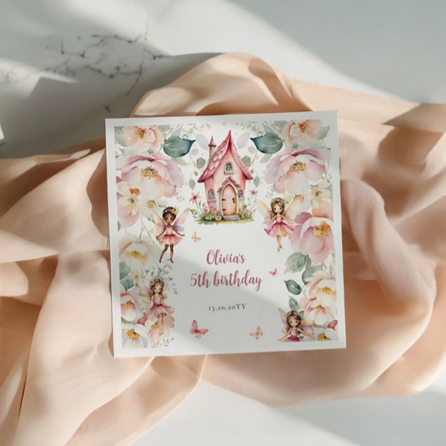Serviette En Papier Jardin Whimsical Fairy Tea Party Filles Anniversai (Créateur téléchargé)