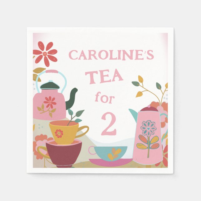 Serviette En Papier Jardin Whimsical Tea Party 2e anniversaire (Devant)