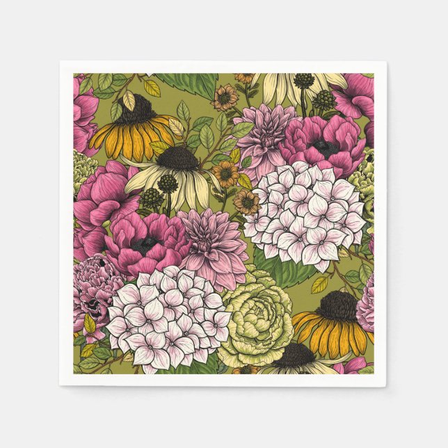 Serviette En Papier Jardins floraux 2 (Devant)