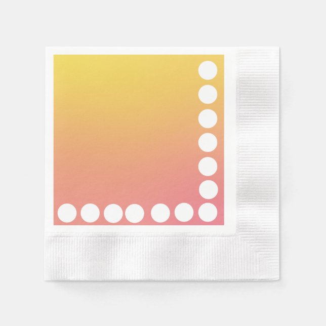 Serviette En Papier Jaune et épingle avec grand bord Pois (Devant)