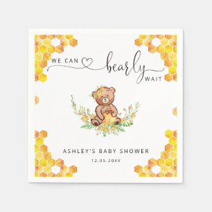 Serviette En Papier Jaune on peut attendre baby shower serviettes