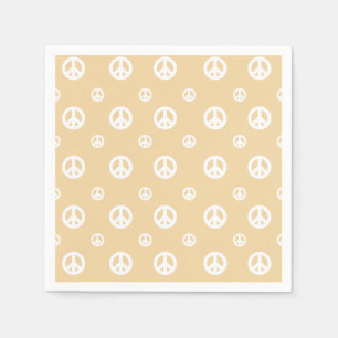 Serviette En Papier Jaune Retro signe de paix