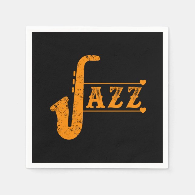 Serviette En Papier Jazz Saxophone Band Musique Saxophoniste Alto Cade (Devant)