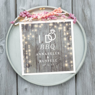 Serviette En Papier Je fais des lumières rustiques de BBQ Engagement
