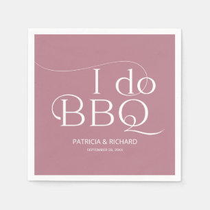 Serviette En Papier Je fais la fête d'engagement BBQ Dusty Pink